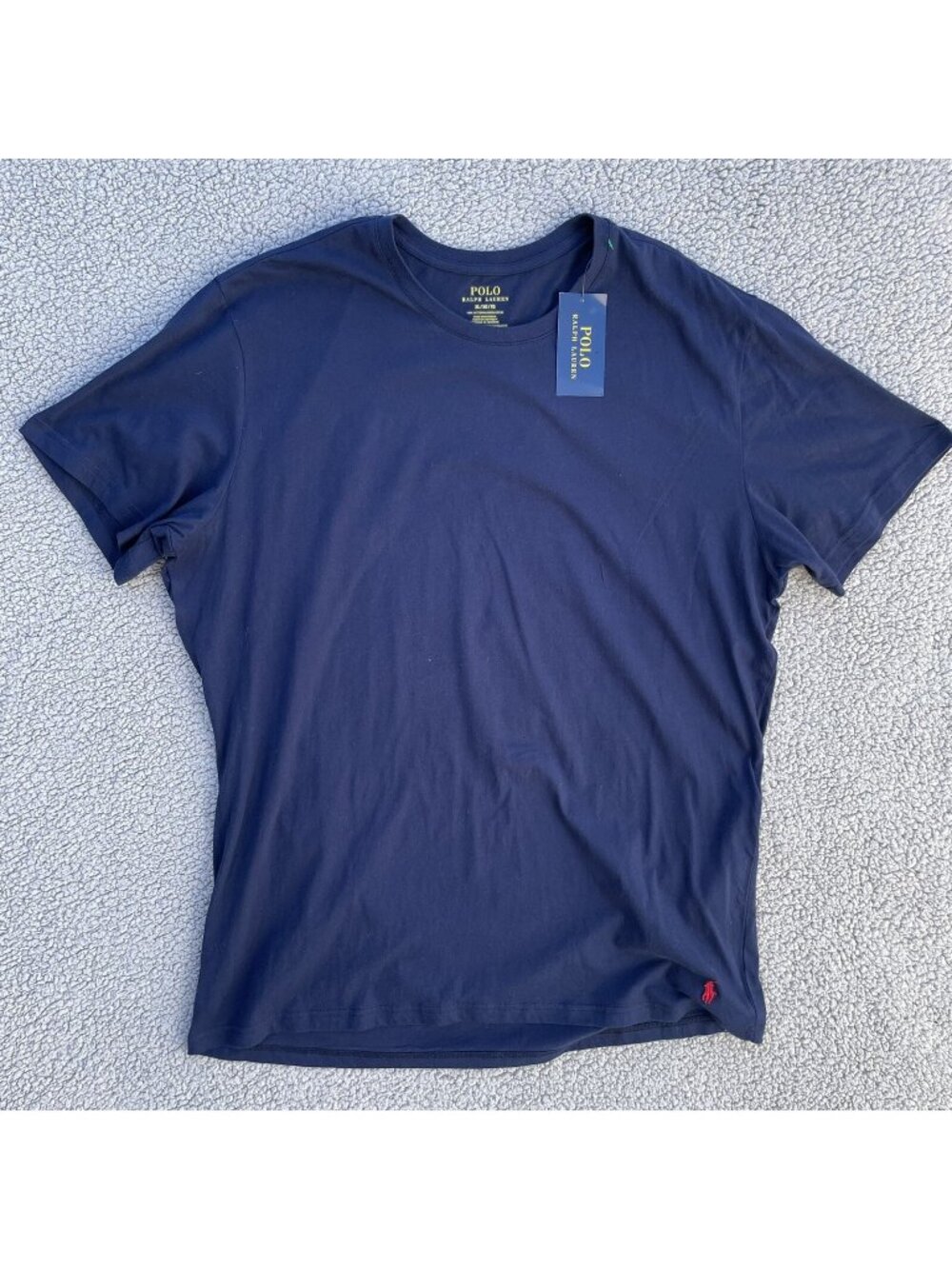 New Polo Ralph Lauren Short Sleeve Crew Neck T-Shirt Tee Navy Blue Shirt Sz XL